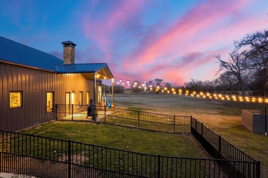 fenced yard with dog run