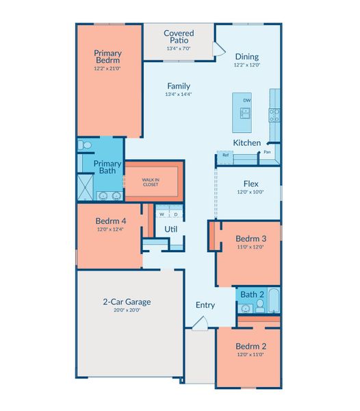 2D floor plan layout of this home in Meridiana, Manvel, TX (Image 2). 2D floor plan layout of this home in Meridiana, Manvel, TX (Image 2).