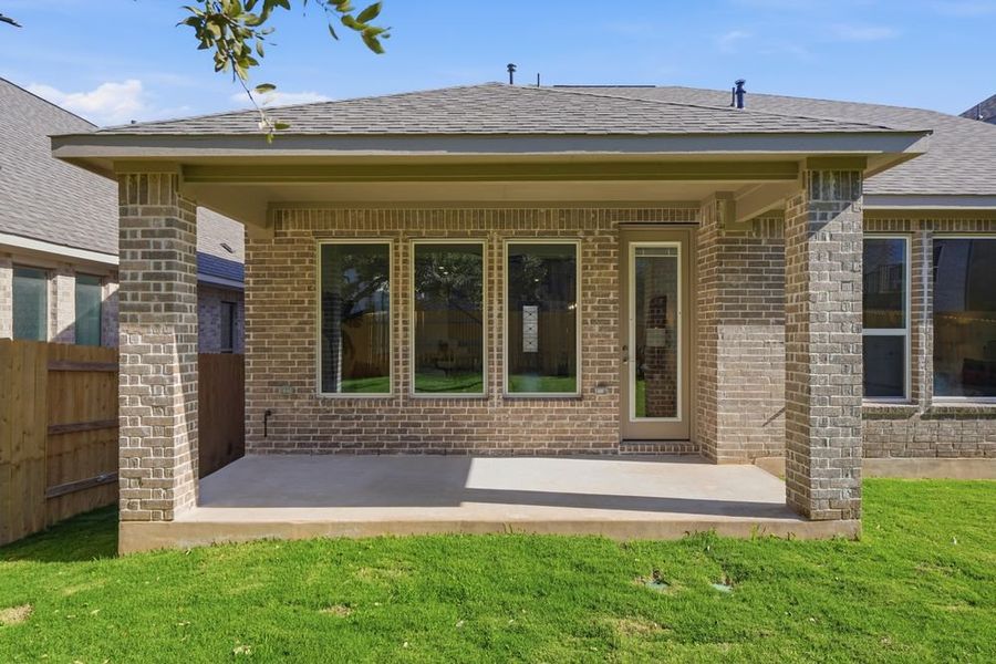 Exterior details and patio area of a home in Parkside on the River, Georgetown (Image 3). Exterior details and patio area of a home in Parkside on the River, Georgetown (Image 3).