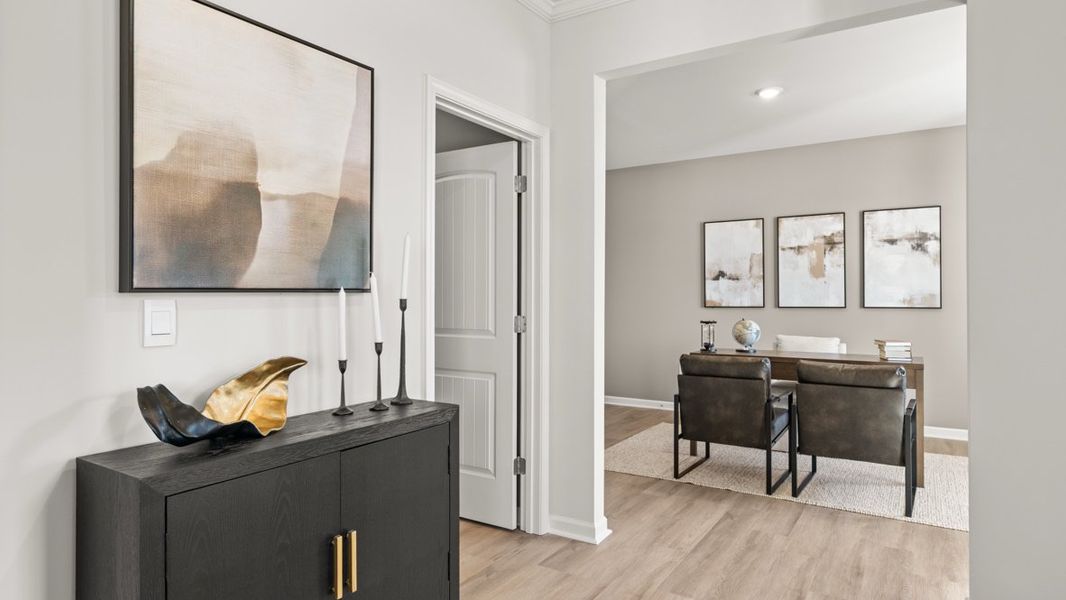 Representative furnished interior of a home built from the Elbert ll by D.R. Horton in Braselton Village, Braselton (Image 5).