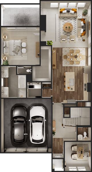 2D floor plan layout for the Willow by Tri Pointe Homes in The Retreat at Harvest, Argyle, TX (Image 3).