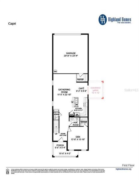 2D floor plan layout of this home in Estates at Hickory Cove - Bungalows, St. Cloud, FL (Image 3).