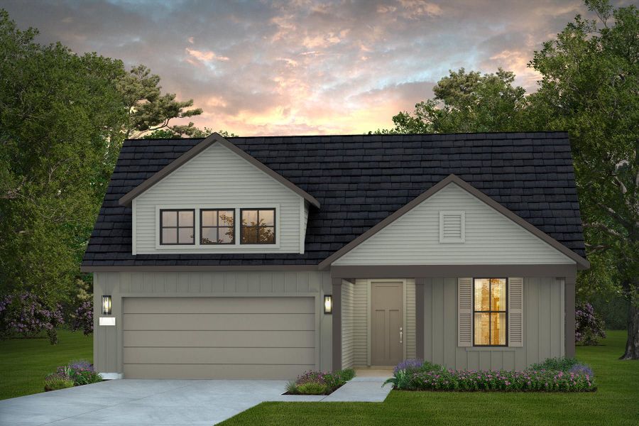 Representative exterior photo of a completed home built from the Mystique by Del Webb in Del Webb Bridgeland, Cypress, TX (Image 11).
