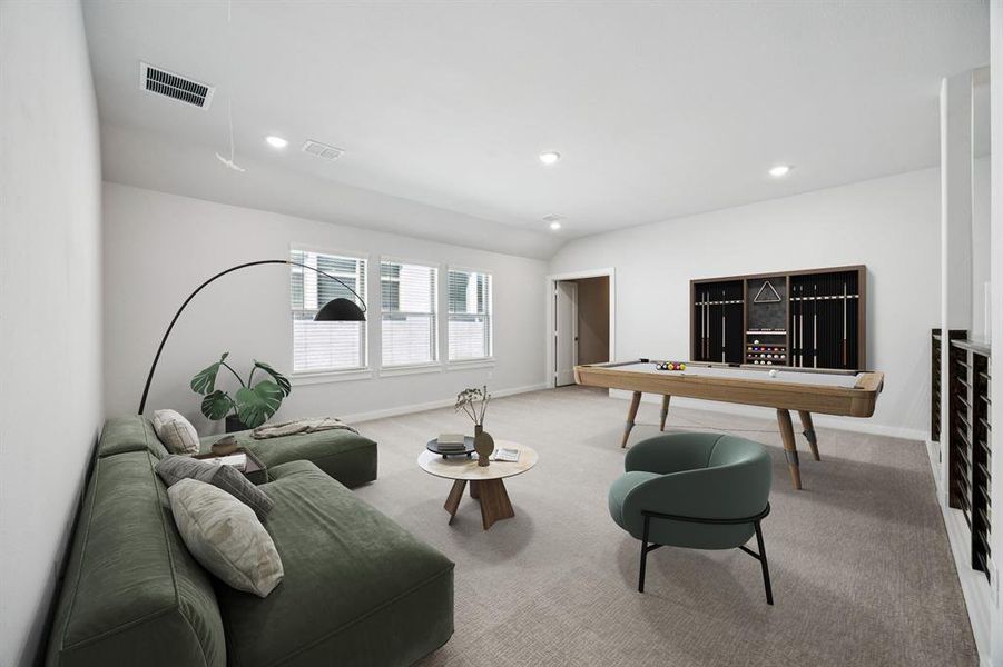 Game Room in the Wimbledon home plan by Trophy Signature Homes – REPRESENTATIVE PHOTO Game Room in the Wimbledon home plan by Trophy Signature Homes – REPRESENTATIVE PHOTO