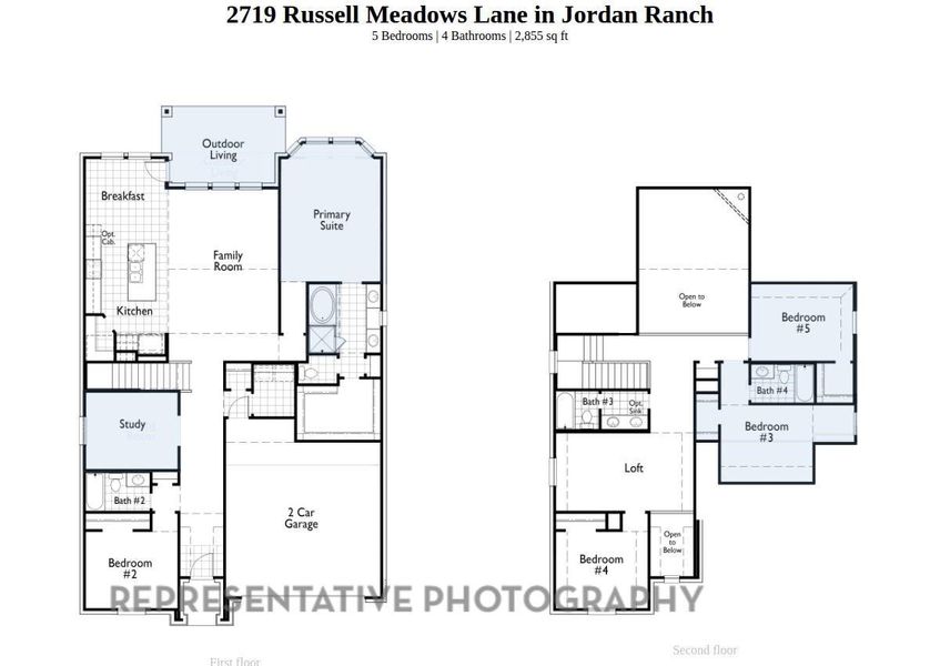 2D floor plan layout of this home in Jordan Ranch, Fulshear, TX (Image 2). 2D floor plan layout of this home in Jordan Ranch, Fulshear, TX (Image 2).