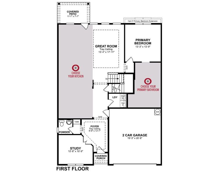 2D floor plan layout for the Avalon by Beazer Homes in Enclave at Legacy Hills, Celina, TX (Image 3).