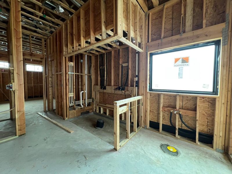 Primary bathroom will have a steam shower and a free standing tub