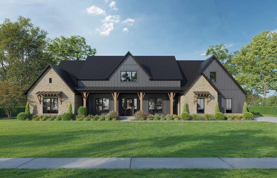Front exterior of a new home in , Georgetown, TX, highlighting curb appeal (Image 7).