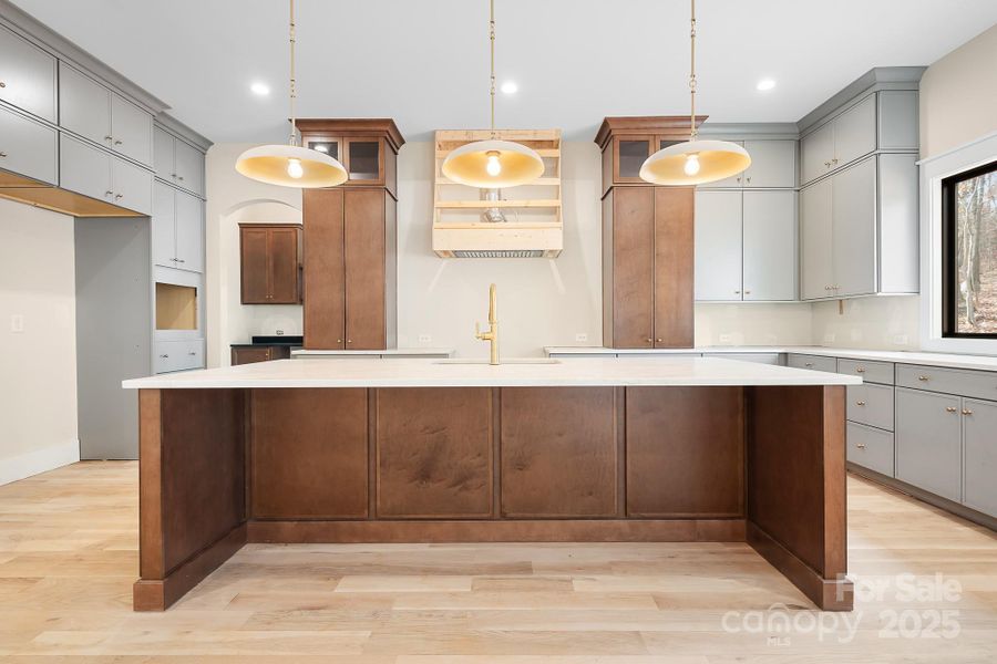 Not just a kitchen, it's where your day starts every day. You'll enjoy the oversized island, quartz countertops, thoughtfully designed cabinetry with soft close, custom hood, and picture window overlooking the wooded backyard.