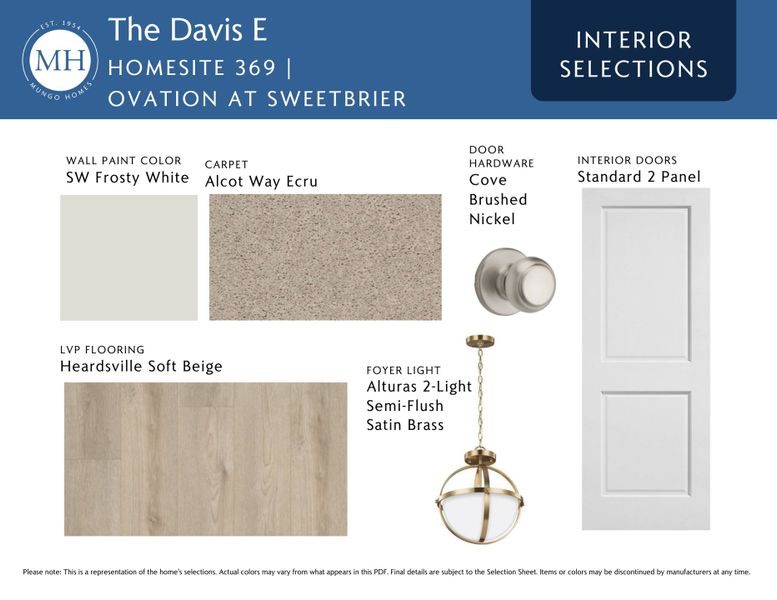 Sample of building materials used in homes in Ovation at Sweetbrier, Durham (Image 4).