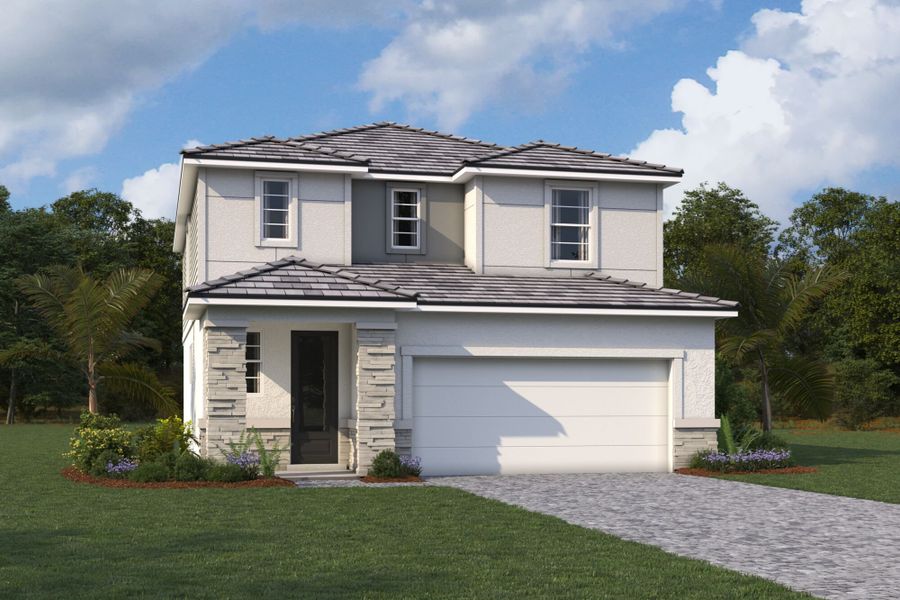 Representative exterior photo of a completed home built from the Woodruff by Mattamy Homes in Summerlit, Naples, FL (Image 21).