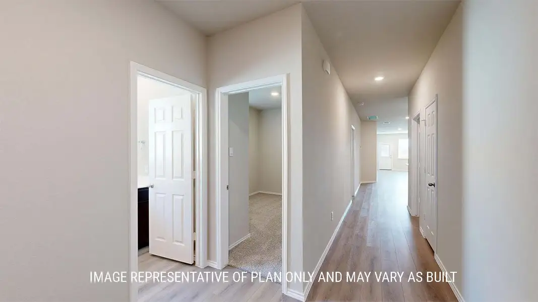 Representative unfurnished interior of a home built from the 1530 by D.R. Horton in The Terrace Duplexes, Temple (Image 11). Representative unfurnished interior of a home built from the 1530 by D.R. Horton in The Terrace Duplexes, Temple (Image 11).