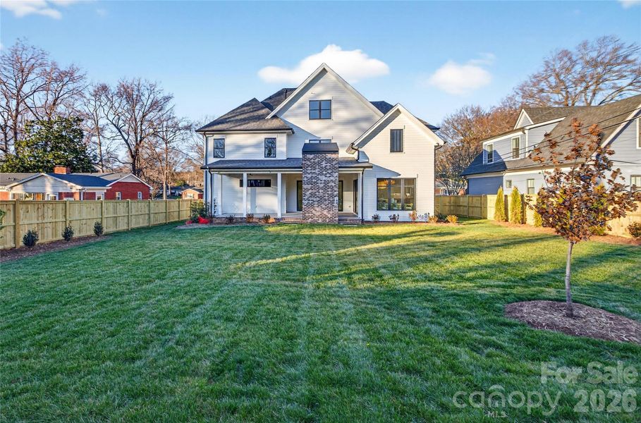 Back yard, view of 1316 Holmes Drive.