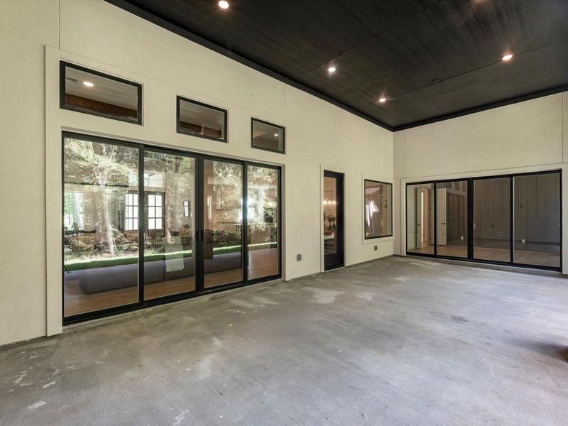 Large outdoor covered patio is pre-plumbed for your outdoor kitchen