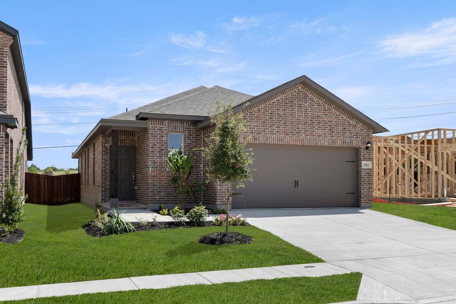 Front exterior of a new home in Churchill, Anna, TX, highlighting curb appeal (Image 2). Front exterior of a new home in Churchill, Anna, TX, highlighting curb appeal (Image 2).