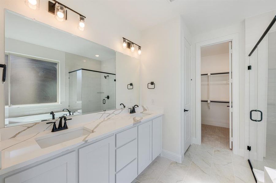 Furnished interior view inside a new home in Windsong Ranch Classic 61, Prosper (Image 8). Furnished interior view inside a new home in Windsong Ranch Classic 61, Prosper (Image 8).