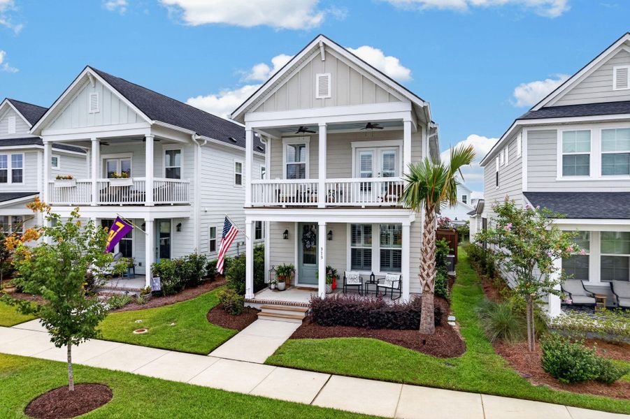 Front exterior of a new home in Nexton - Midtown - The Park Collection, Summerville, SC, highlighting curb appeal (Image 24). Front exterior of a new home in Nexton - Midtown - The Park Collection, Summerville, SC, highlighting curb appeal (Image 24).