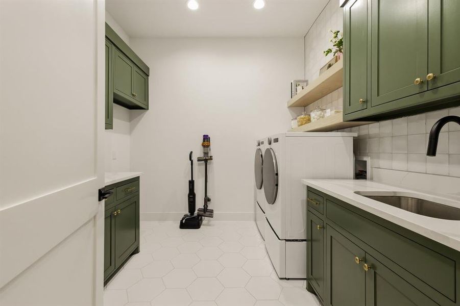 Laundry with Space for Fridge and Sink Laundry with Space for Fridge and Sink