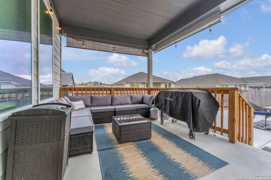 Exterior details and patio area of a home in Saddle Creek Ranch, Cibolo (Image 28). Exterior details and patio area of a home in Saddle Creek Ranch, Cibolo (Image 28).