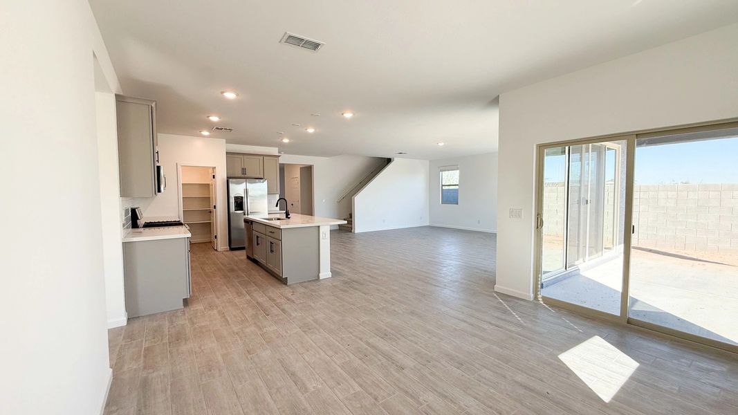 Dining into kitchen and great room