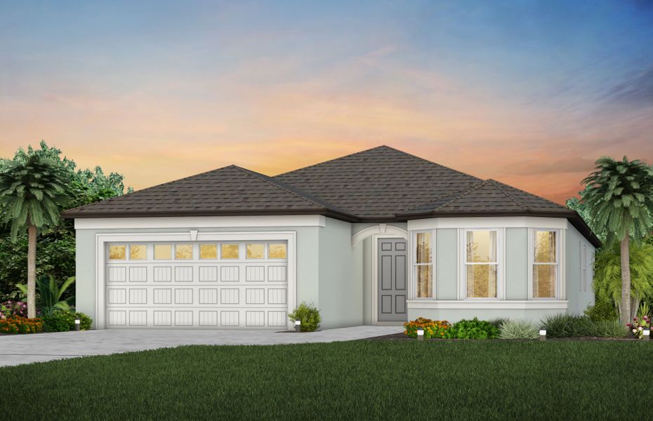 Representative exterior photo of a completed home built from the Mystique by Pulte Homes in Seaire, Parrish, FL (Image 23). Representative exterior photo of a completed home built from the Mystique by Pulte Homes in Seaire, Parrish, FL (Image 23).