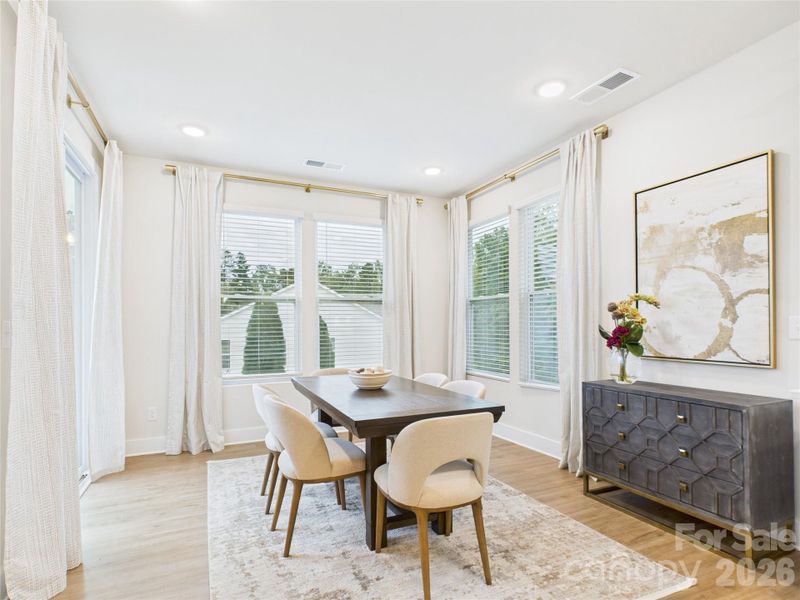 Light and Bright breakfast area with room for a large table