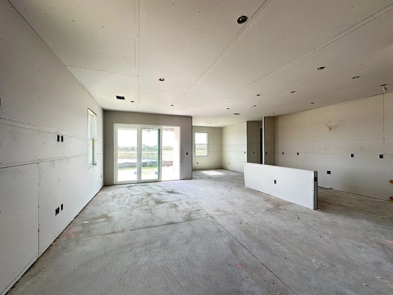 Living space, kitchen and nook - under construction