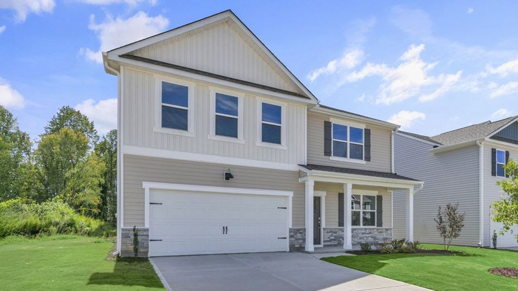 Representative exterior photo of a completed home built from the Hanover by D.R. Horton in Martin Farms, Aberdeen, NC (Image 27).