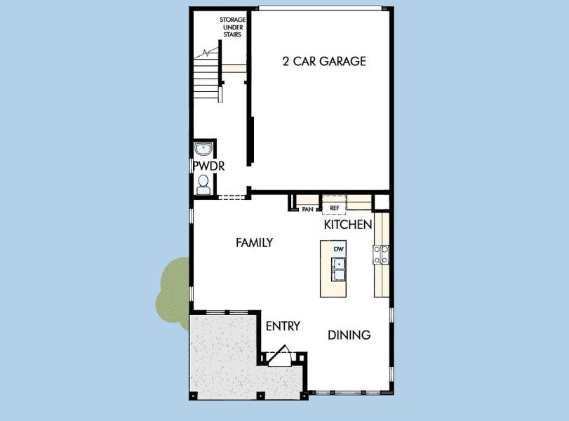 2D floor plan layout for the The Bates by David Weekley Homes in Baseline Peaks Collection, Westminster, CO (Image 5).