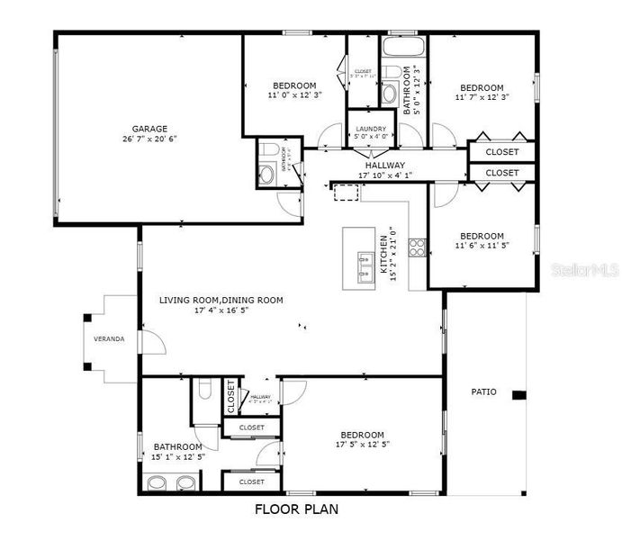 2D floor plan layout of this home in , Kissimmee, FL (Image 3). 2D floor plan layout of this home in , Kissimmee, FL (Image 3).
