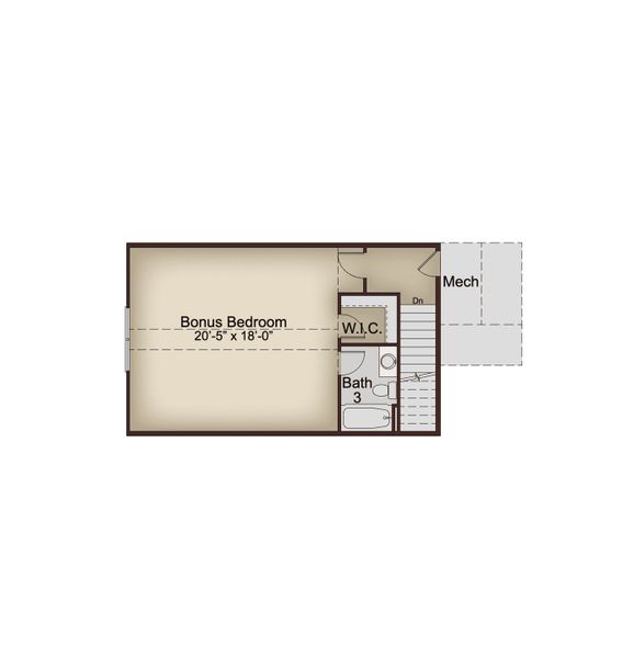 2D floor plan layout for the Easton by McKinley Homes in Clark Farms, Flowery Branch, GA (Image 4).