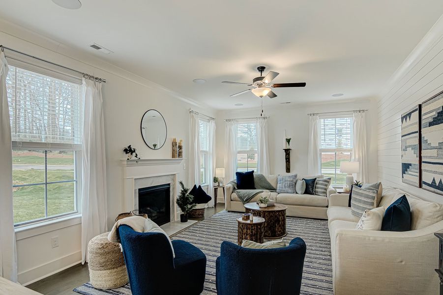 Furnished interior view inside a new home in Hanes Lake, Winston-Salem (Image 17). Furnished interior view inside a new home in Hanes Lake, Winston-Salem (Image 17).