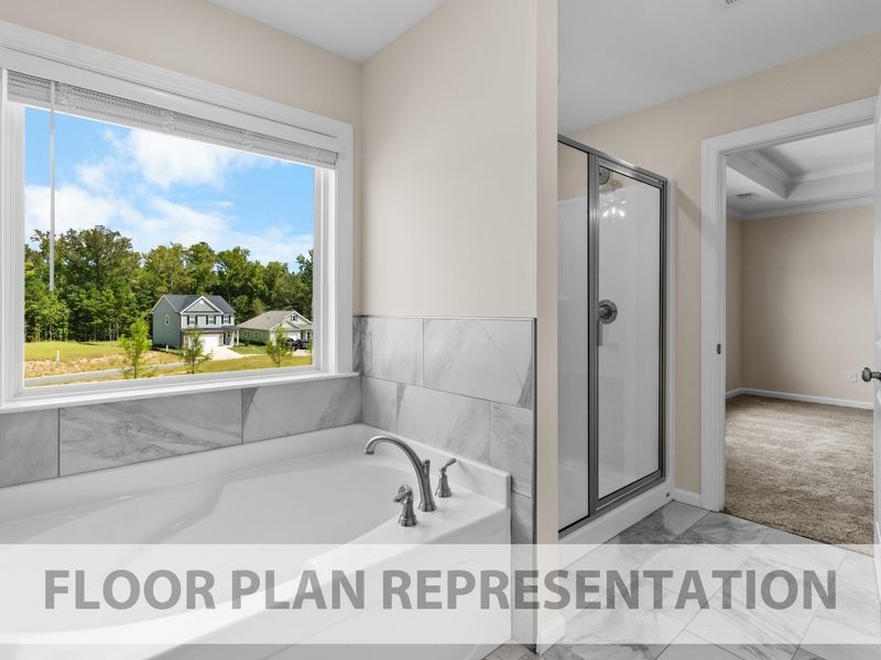 Primary Bathroom Suite Floor Plan Representation | Ridgeway II Plan by Ivey Homes