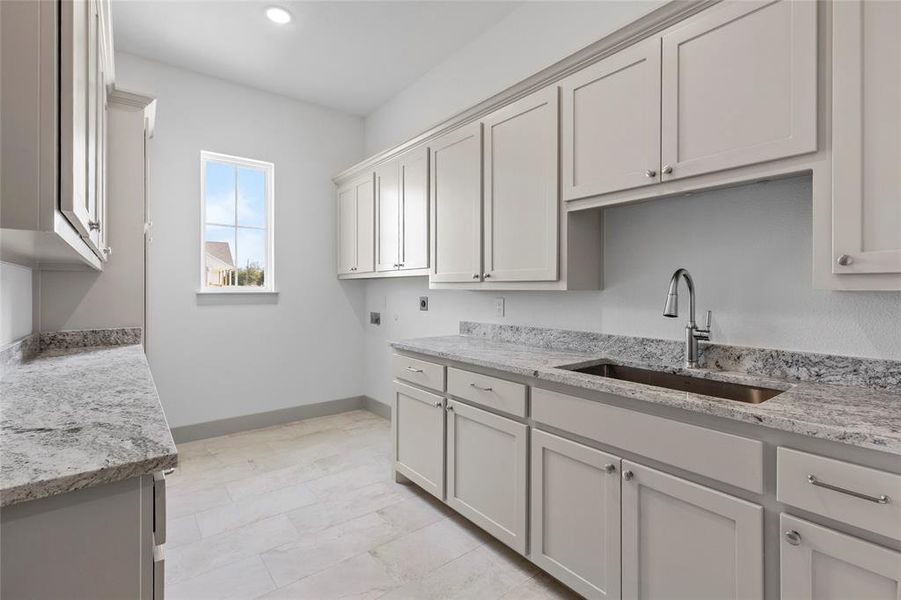 Spacious utility room with ample storage