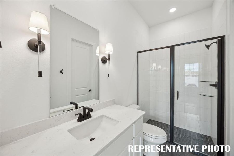 Friends and family will feel right at home in any of the guest baths in this lovely home.  REPRESENTATIVE PHOTO