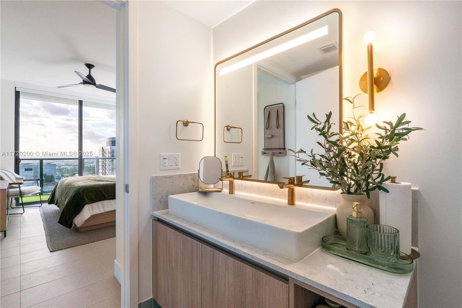 Furnished interior view inside a new home in , Miami (Image 8).