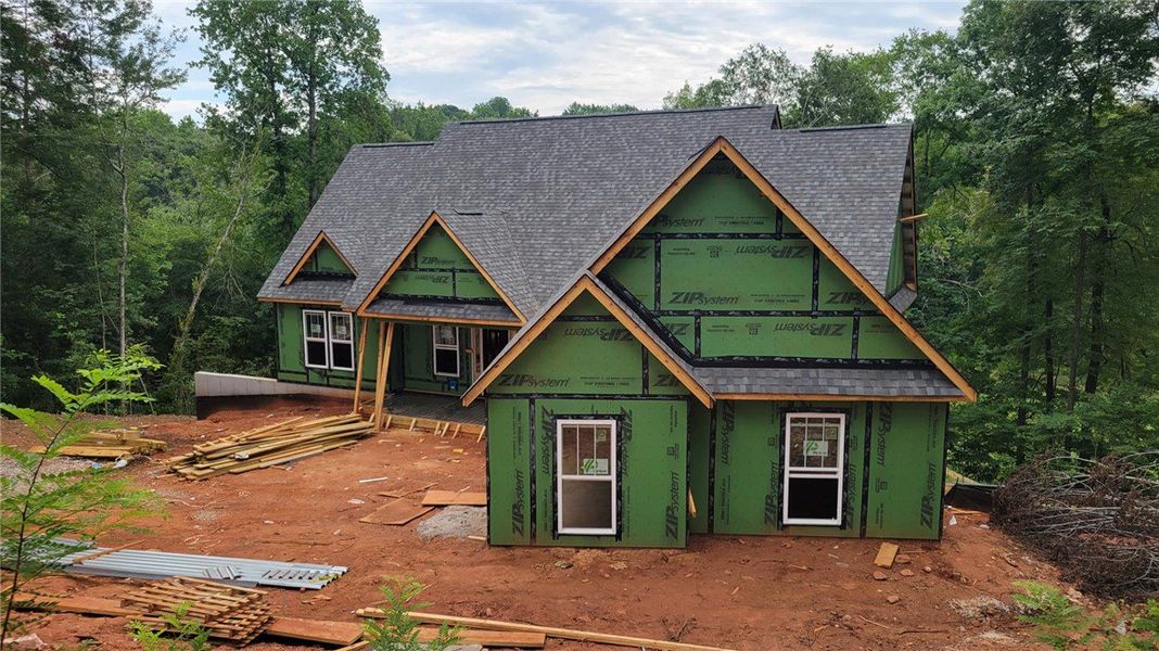 A newly constructed residence in a wooded setting A newly constructed residence in a wooded setting