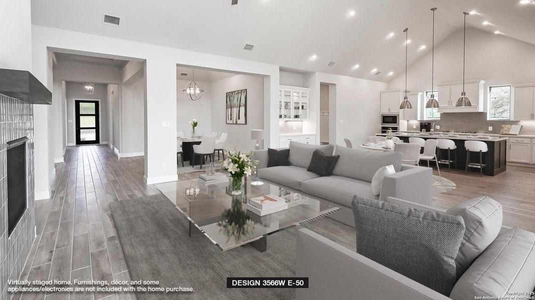 Furnished interior view inside a new home in Homestead 55', Cibolo (Image 10).