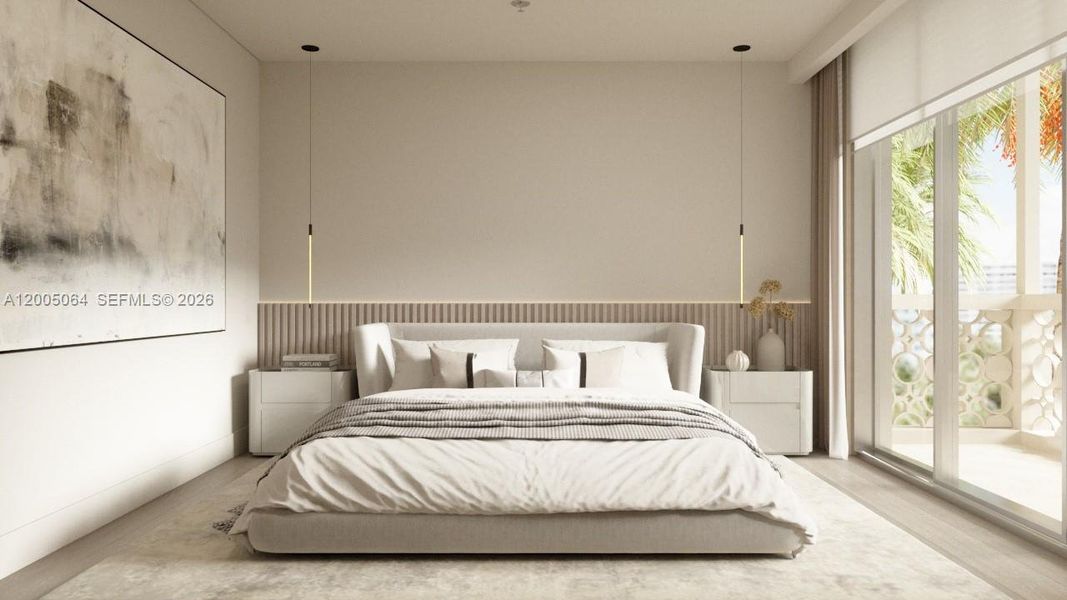 Furnished interior view inside a new home in , Miami Beach (Image 8).