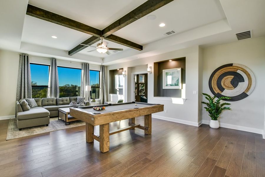 Representative furnished interior of a home built from the Madera II by Giddens Homes in Scofield Farms Estates, Georgetown (Image 130).