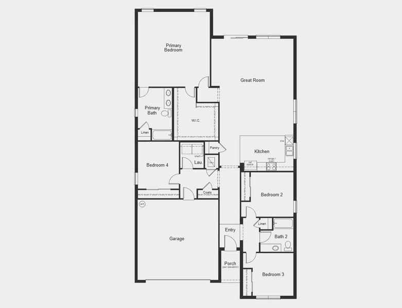 2D floor plan layout for the Plan 2168 by KB Home in Chapel Manor II, Zephyrhills, FL (Image 3). 2D floor plan layout for the Plan 2168 by KB Home in Chapel Manor II, Zephyrhills, FL (Image 3).
