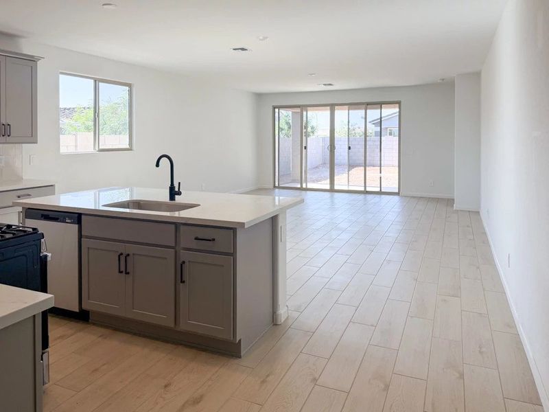 Kitchen and great room Kitchen and great room