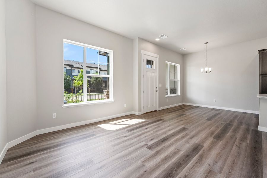 Spacious, unfurnished interior of a new home in The Lakes at Centerra, Loveland (Image 13). Spacious, unfurnished interior of a new home in The Lakes at Centerra, Loveland (Image 13).