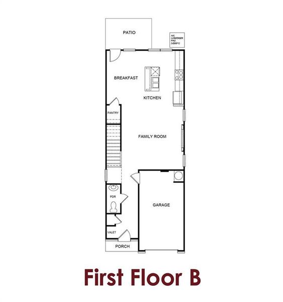 2D floor plan layout of this home in The Grove at Mundy Mill, Gainesville, GA (Image 6).