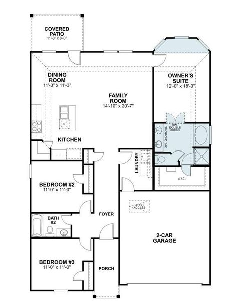 2D floor plan layout of this home in Magnolia Ridge, Magnolia, TX (Image 4).