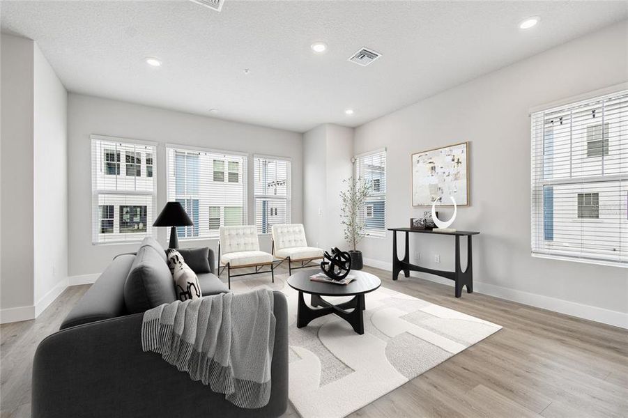 Furnished interior view inside a new home in Apex at Seminole Heights, Tampa (Image 10). Furnished interior view inside a new home in Apex at Seminole Heights, Tampa (Image 10).