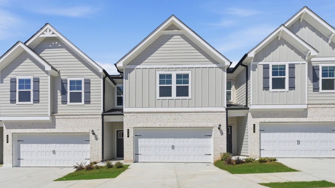 Representative exterior photo of a completed home built from the Austin - Alternate by DRB Homes in Diamante, Stockbridge, GA (Image 24). Representative exterior photo of a completed home built from the Austin - Alternate by DRB Homes in Diamante, Stockbridge, GA (Image 24).