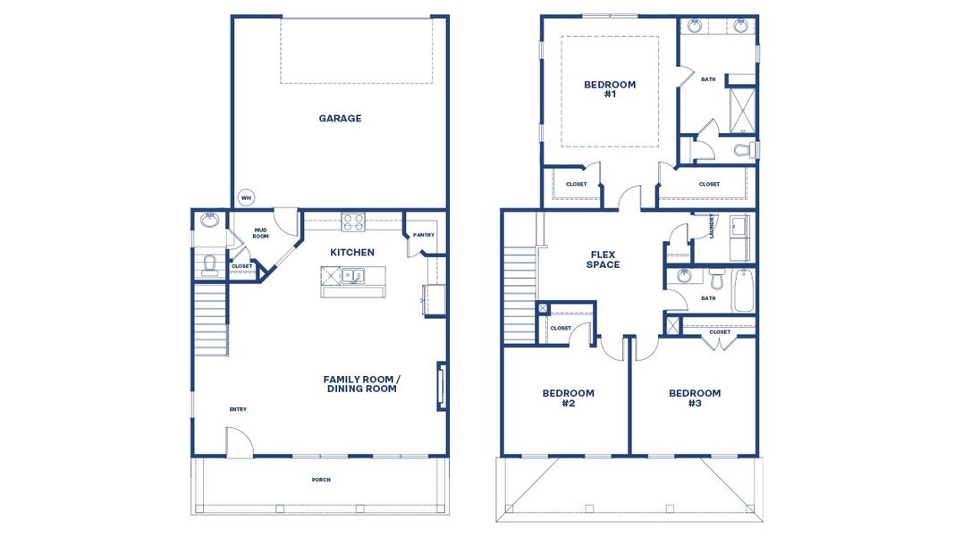 2D floor plan layout of this home in Brookland Commons, Monroe, GA (Image 3).