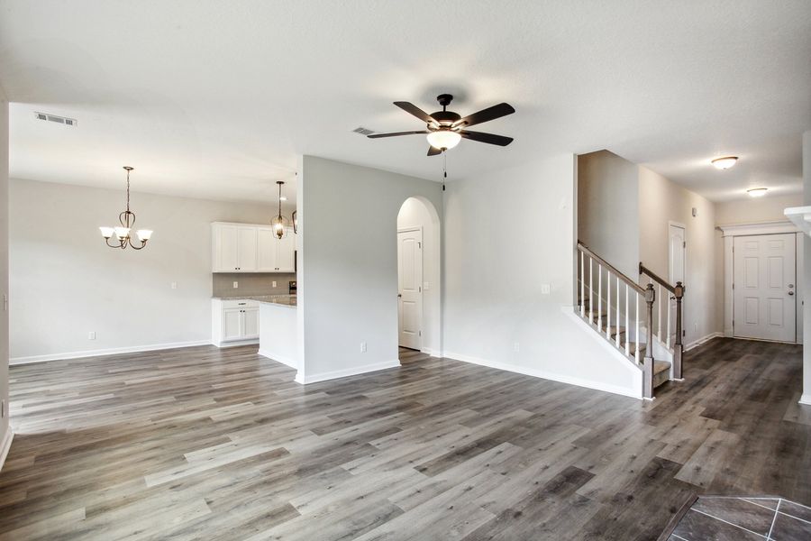 Representative unfurnished interior of a home built from the The Dunham by RTS Homes in Grand Reserve, Hinesville (Image 13). Representative unfurnished interior of a home built from the The Dunham by RTS Homes in Grand Reserve, Hinesville (Image 13).