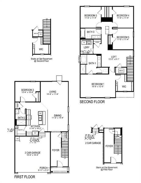 2D floor plan layout of this home in Oconee Overlook, Gainesville, GA (Image 2).